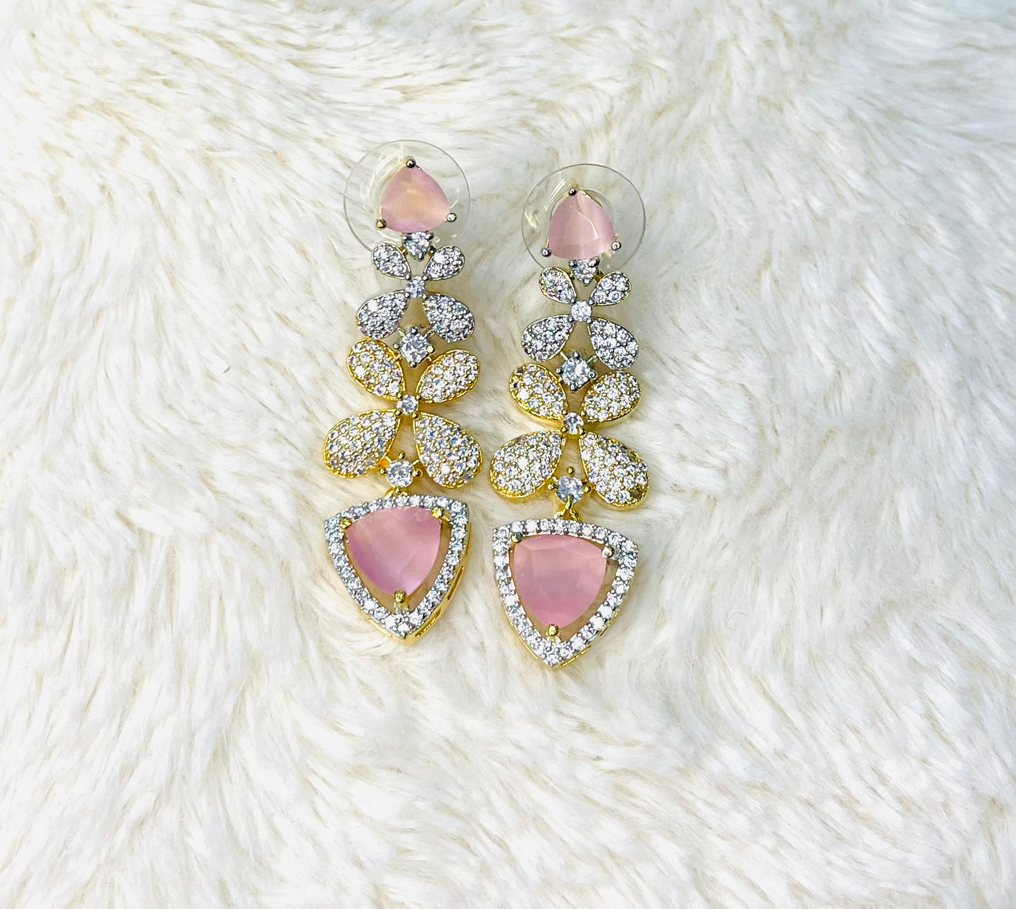 Luxry Pink & Green Earrings