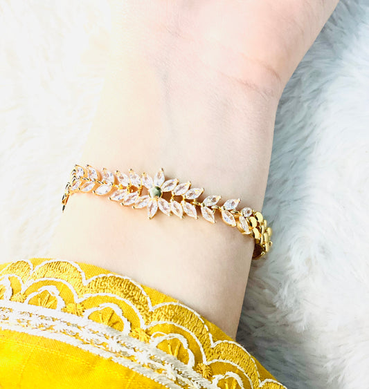 Gold & Silver Leaf Bracelet for Girls